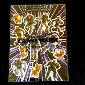 DISNEY PIXAR LIGHTYEAR STICKERS 1 sheet of 12 stickers